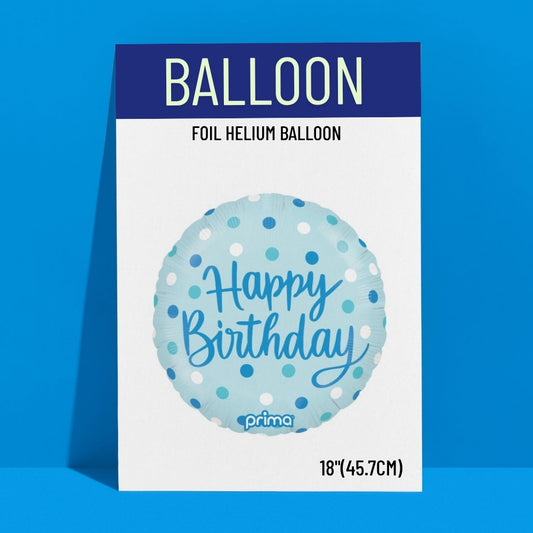 18in birthday blue dots Foil balloon
