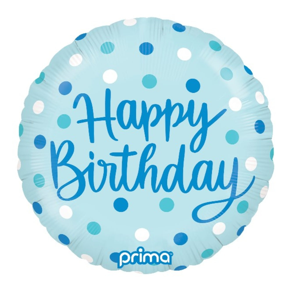 18in birthday blue dots Foil balloon