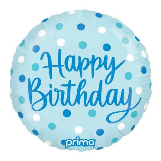 18in birthday blue dots Foil balloon