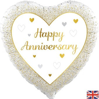 18in Happy Anniversary Heart Balloon
