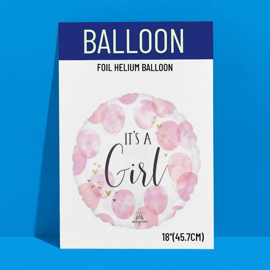18in baby girl pink watercolour balloon